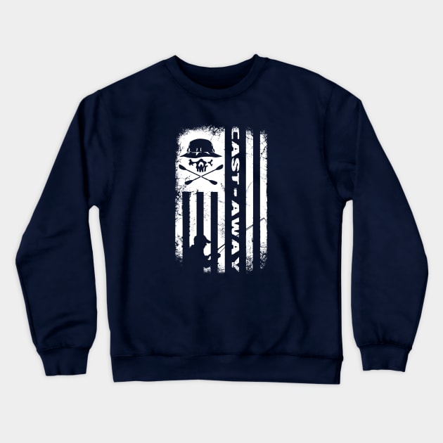 Cast Away Fishing Flag Crewneck Sweatshirt by BoneheadGraphix